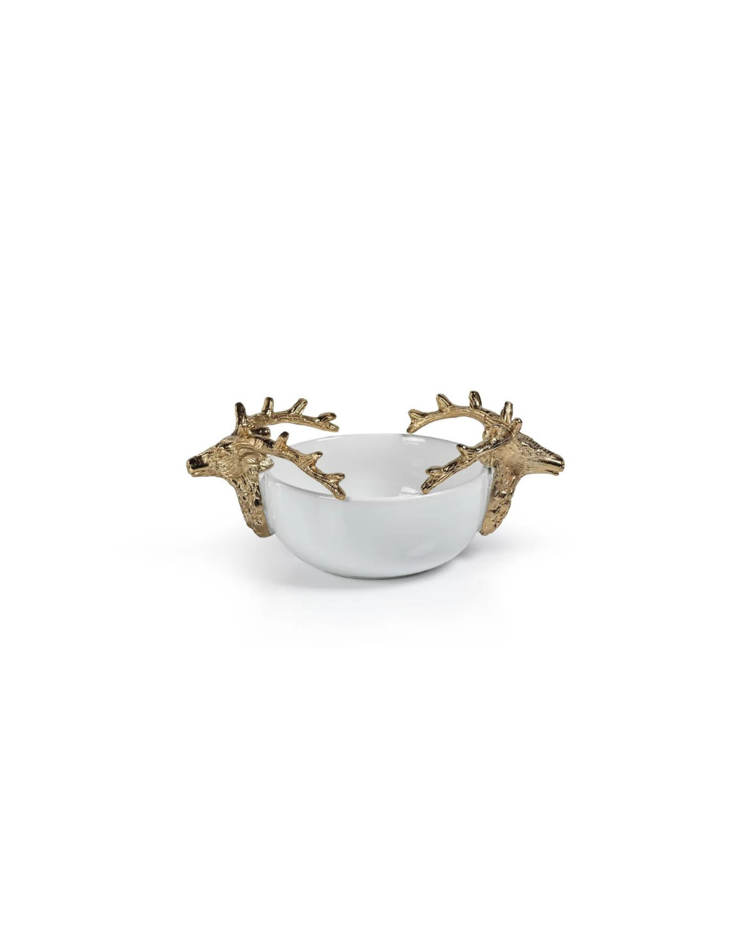 Aspen Ceramic Bowl with Gold Stag Head Design - Small