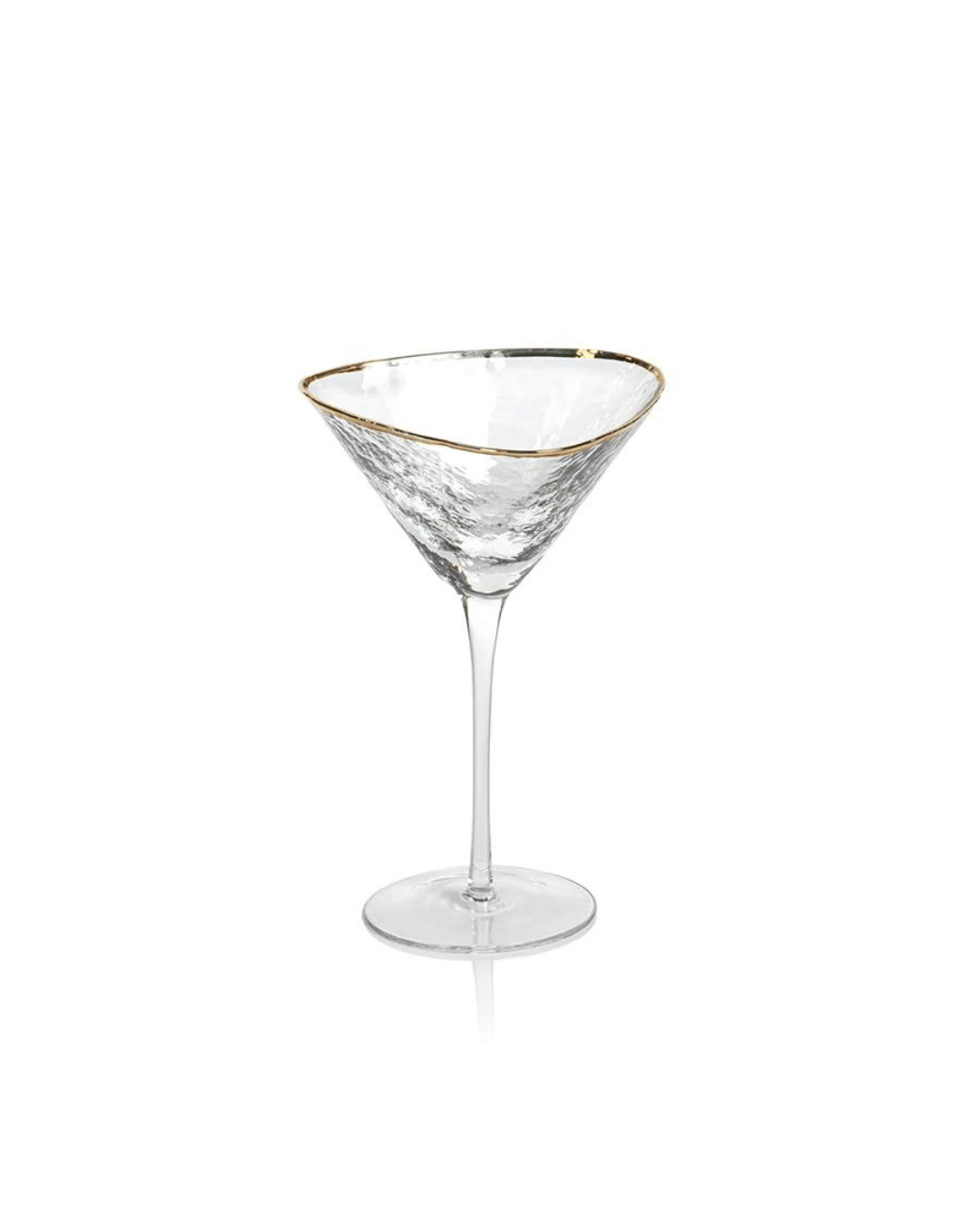 Aperitivo Triangular Martini Glass - Clear with Gold Rim