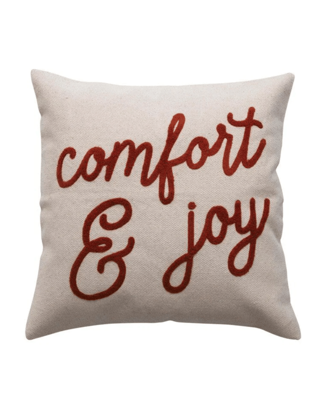 Comfort &amp; Joy Square Embroidery Pillow 26X26