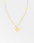 A Lucky Star Bubble Heart Necklace with a chain link design and a polished, shiny heart-shaped medium pendant. The pendant hangs elegantly from the 33" chain. The necklace is displayed on a plain white background.