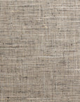 Close-up texture of a Grasscloth Steel 24x24" fabric in a bungalow, with a woven, slightly rough texture showing horizontal and vertical thread patterns. (Brand: Gabby)