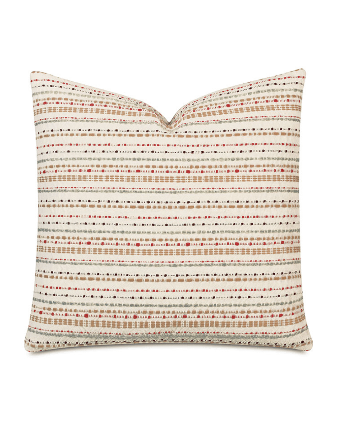 Natural Embroidered Decorative Pillow 22x22