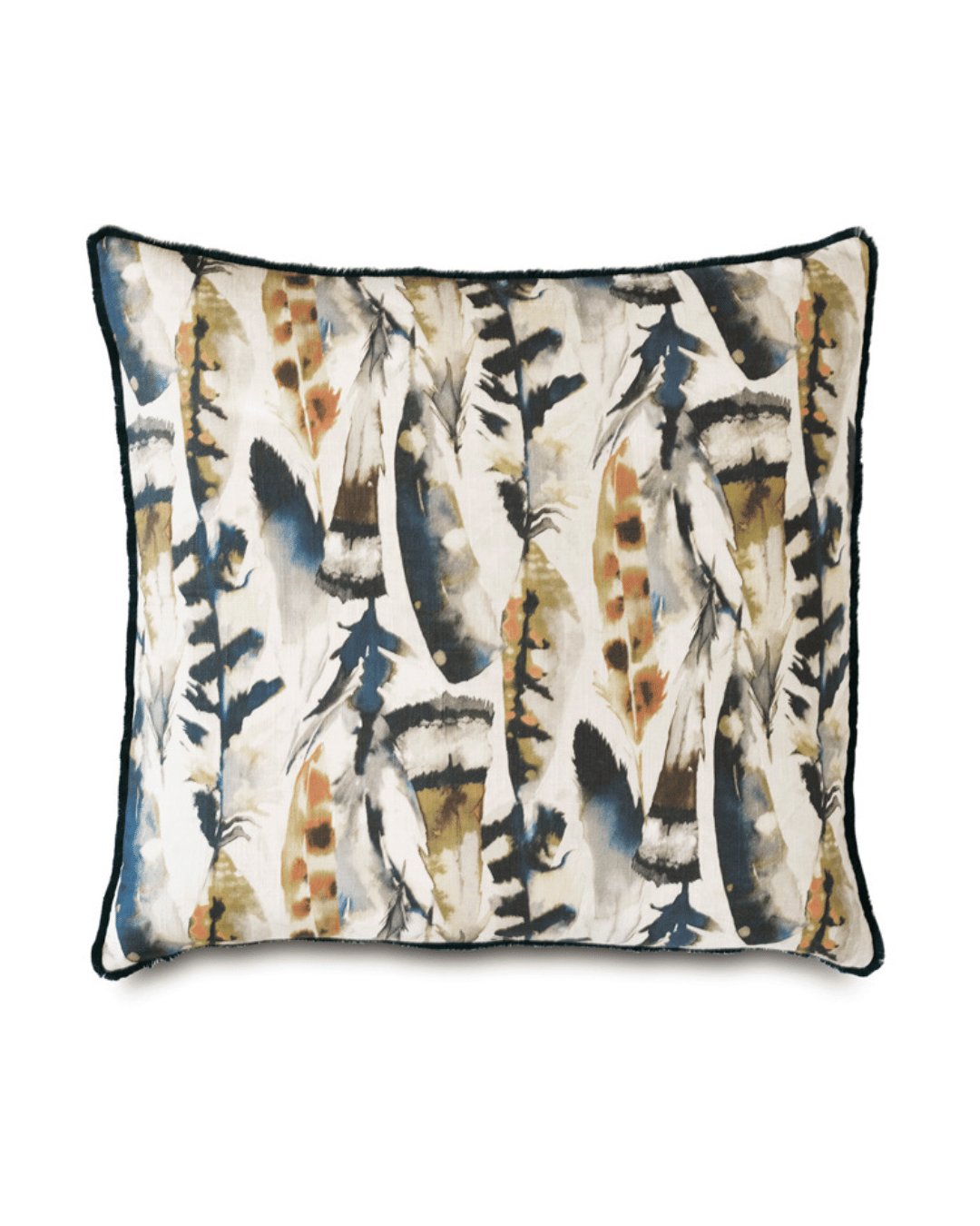 Feather Watercolor Decorative Pillow 22x22