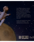 A toy mouse in a white spacesuit stands on a yellow moon under a starry sky, promoting the Maileg LouiMax Book—a children’s story of growing up and self-discovery. The Maileg logo appears in the bottom right corner.