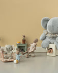 Maileg Micro Playpen with miniature bunnies, styled in a cozy nursery setting by Bungalow Furniture & Accessories.