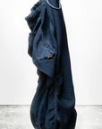 The Loose Drawcord Biggy Pant by Free City (sparrow, LLC) in dark blue hangs against a plain white background, with the "freecitysupershop" logo in black at the bottom left corner.