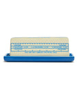 Blue Fishes Eddy Butter Stick Dish, dishwasher safe, holds a stick of butter with measurement markings visible.