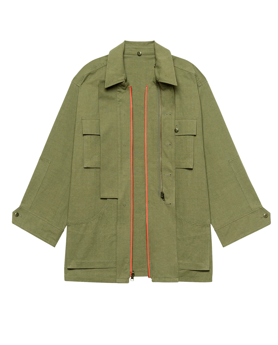 The Quilted Liner Parka by The Great Inc. is a green quilted coat featuring pockets and a removable faux fur collar.