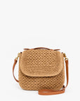 Turnlock Louis handbag in Palm green leather with top handle by Clare Vivier against a white background.