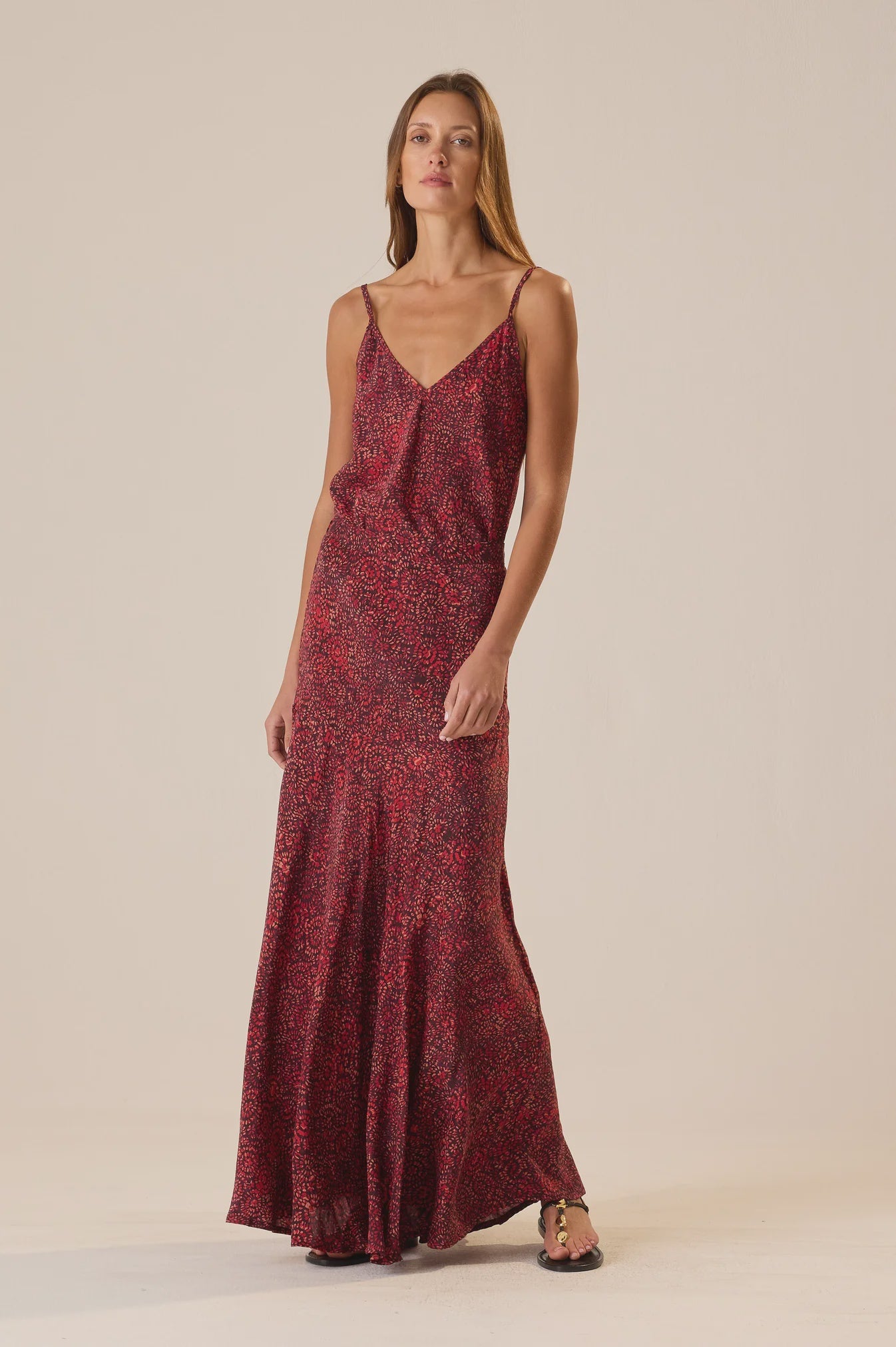 Natalie Martin Aubrey Skirt with elastic waist in a light setting, styled with sandals for a relaxed look.