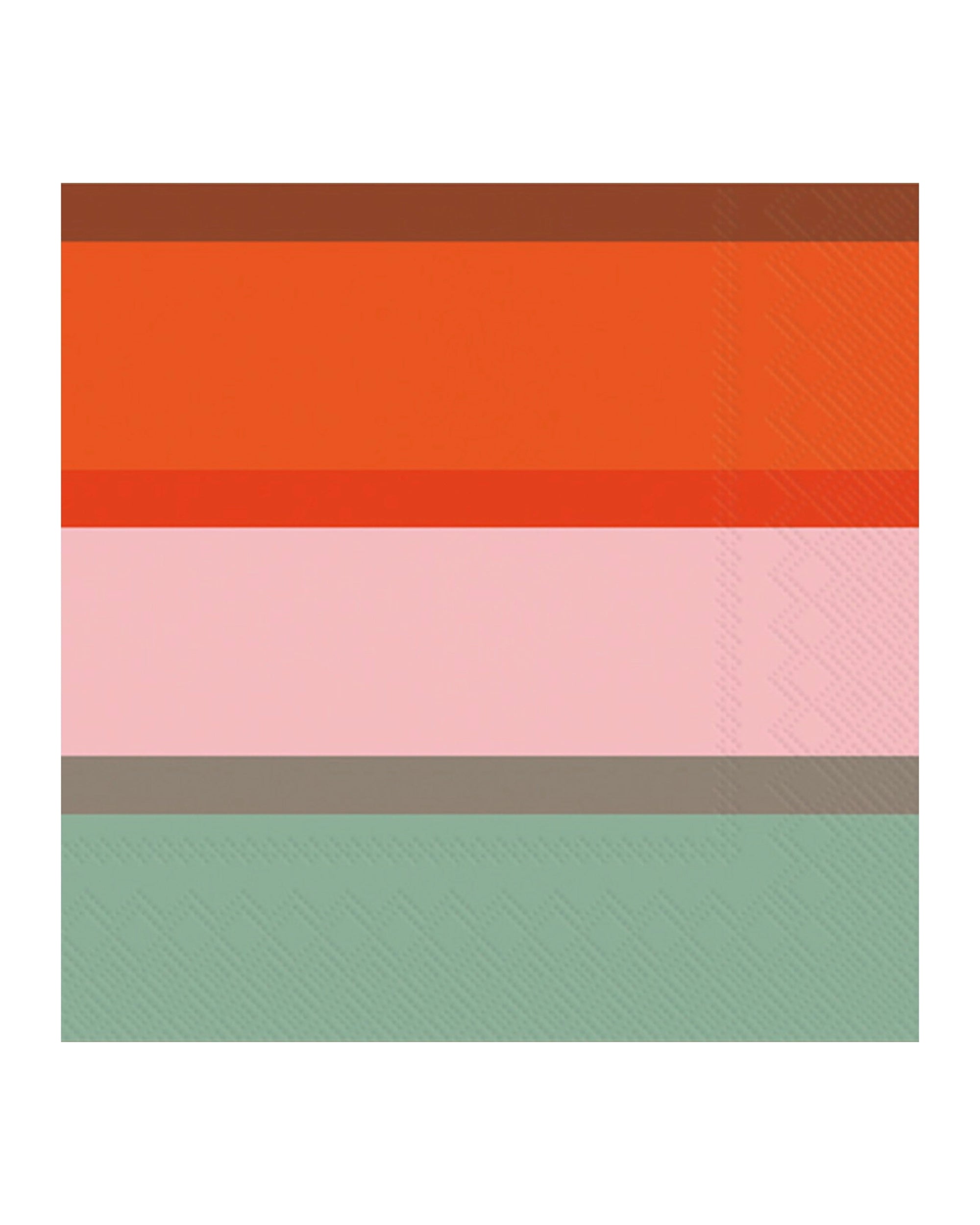 Set of orange cocktail napkins with colorful abstract stripes by Faire, perfect for entertaining.