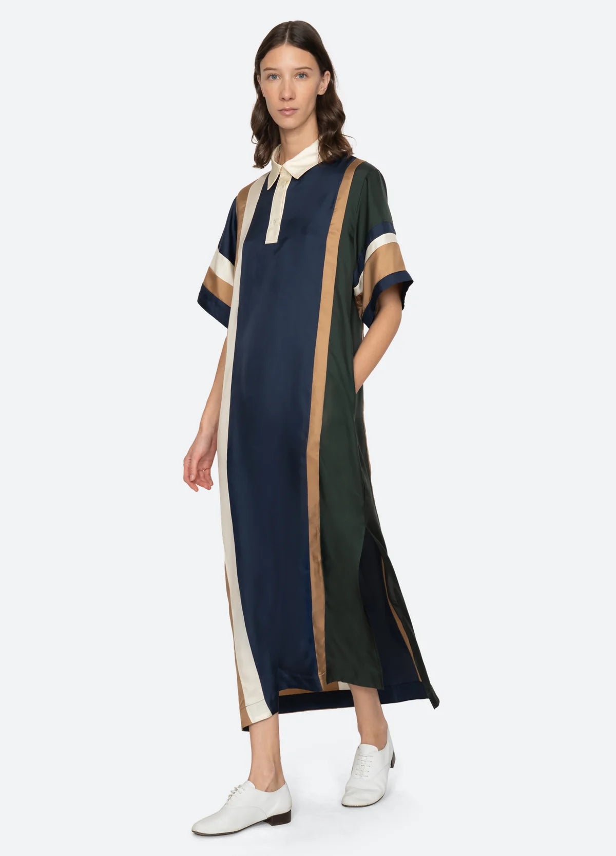 polo maxi dress Striped Polo Maxi Dress