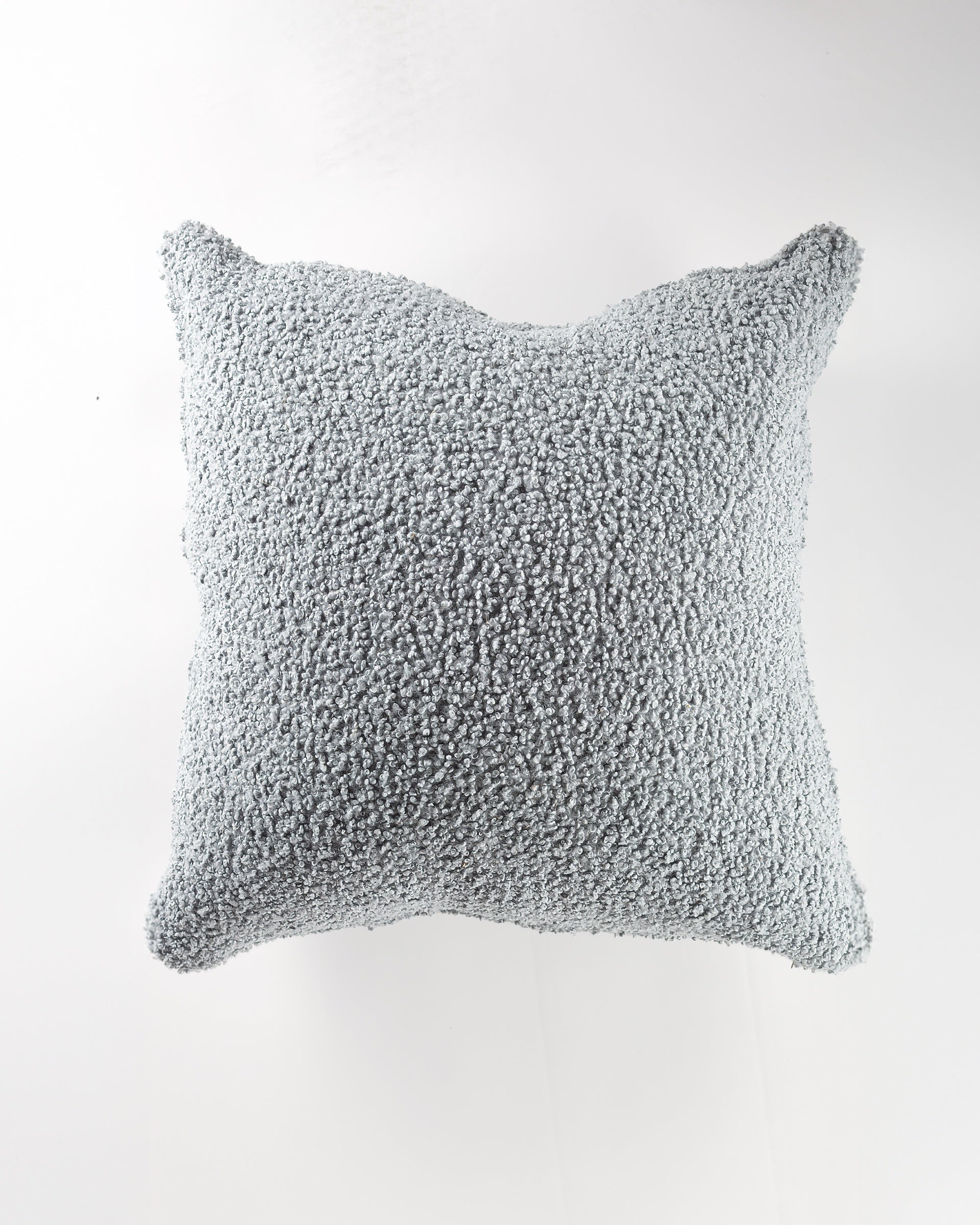 The Gabby Mabry/Blue Gr-4 Pillow 26x26 is a square, light gray textured euro pillow shown against a plain white background, viewed from above.