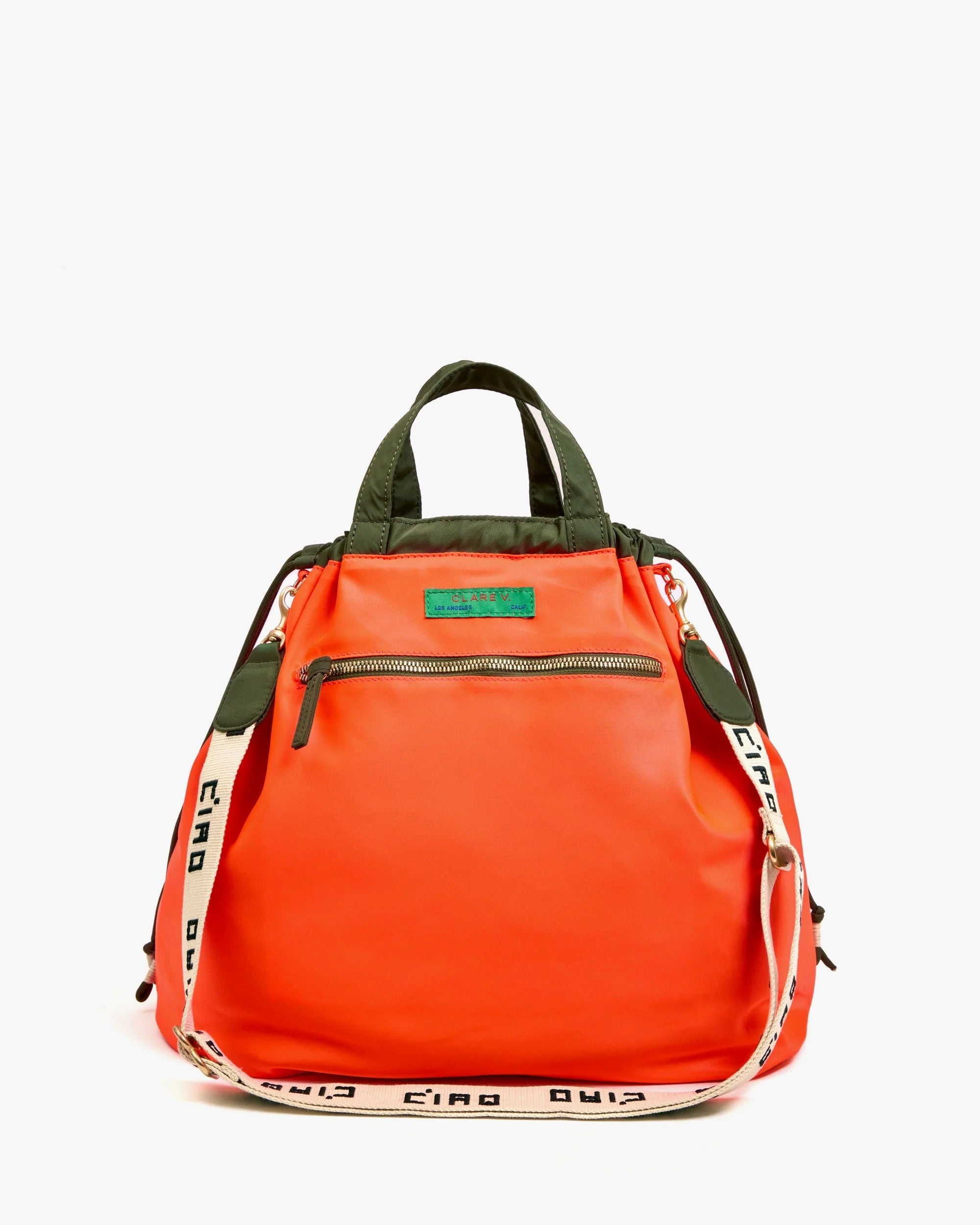 clare v leather backpack Clare V. Sac Tout Backpack Latte Nylon Twill