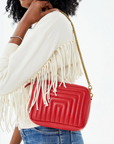 Midi Sac Rouge Channel Quilted