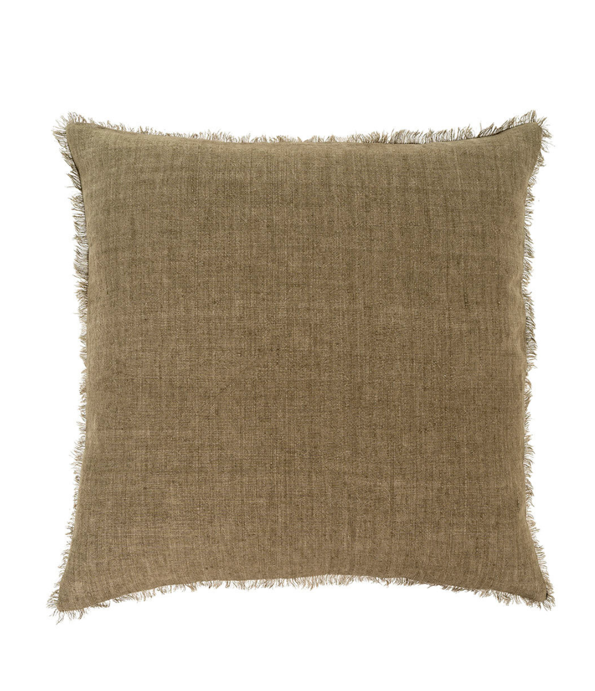 Boho Linen Pillow, Kelp 24x24