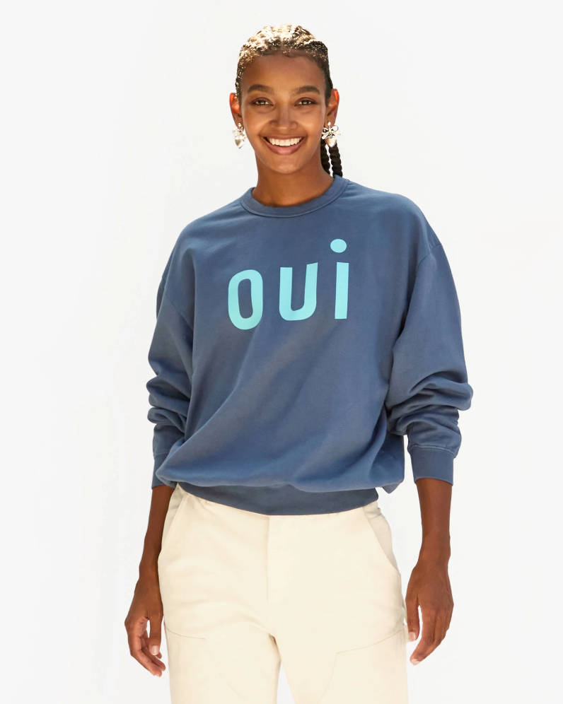 Oversized Sweatshirt Faded Navy Oui