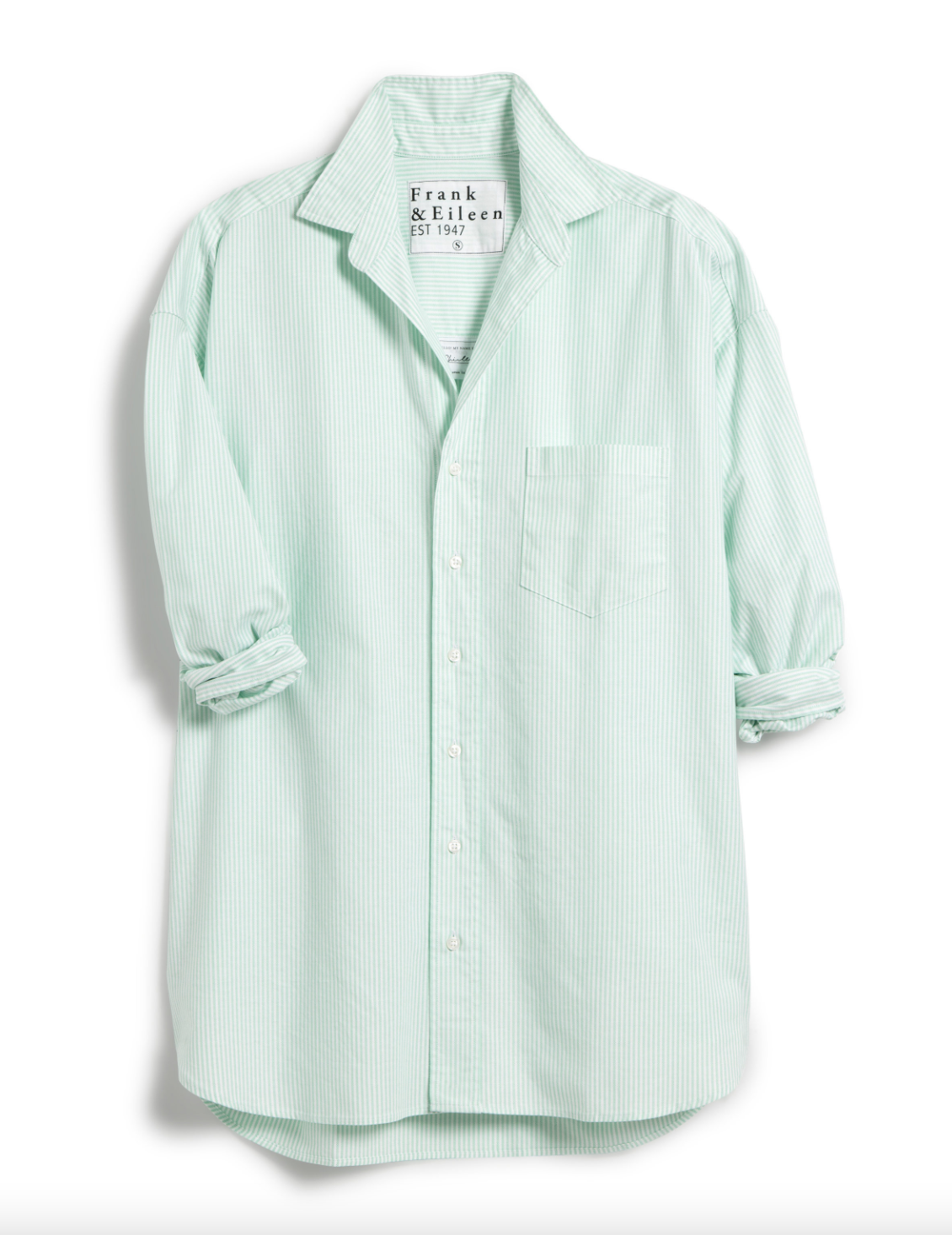 Shirley Oversized button-up SUPERLUXE Wide Green Stripe