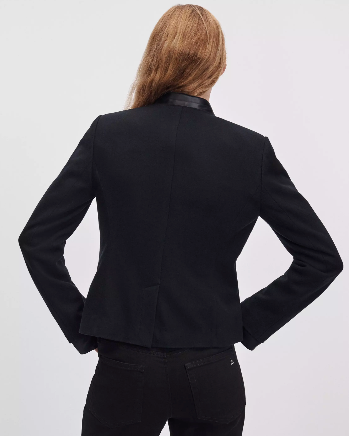 Rag &amp; Bone Mercer Regalia Blazer in a classic cut, shown worn from behind against a plain background.