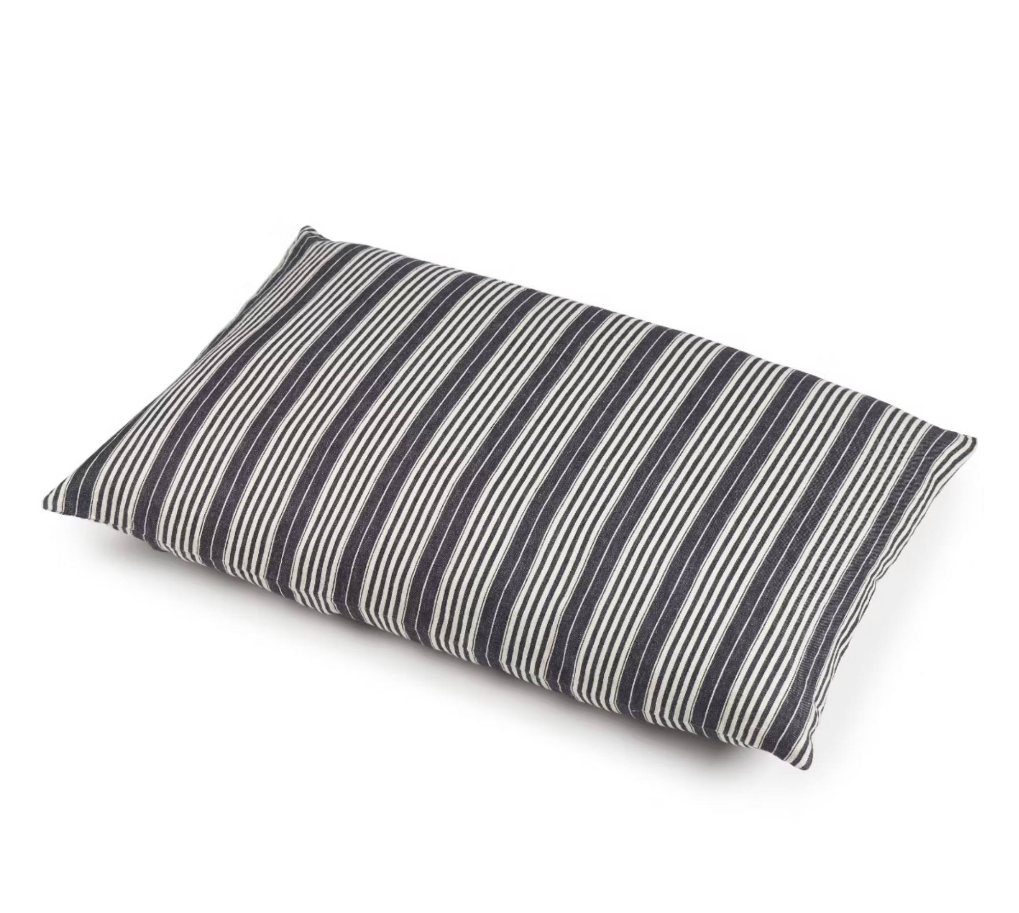 The Tack Stripe Pillow by Libeco Home features a soft Belgian Linen cover with black and white vertical stripes, shown on a white background.