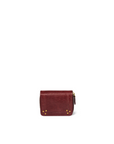 Bubble burgundy Henri Zip Wallet with gold rivets and zippered coin pocket by Jerome Dreyfuss.