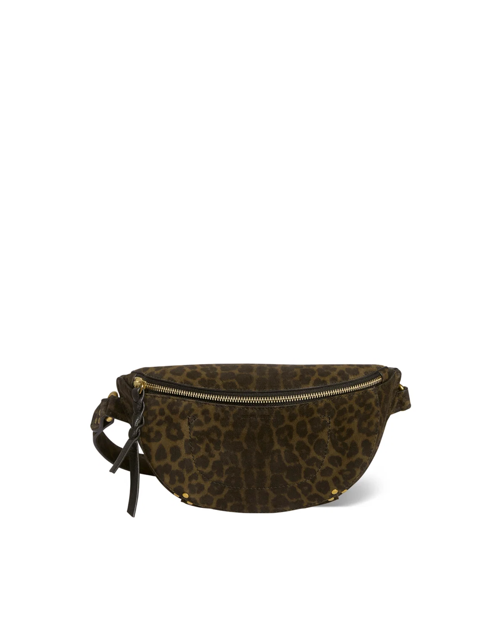 Leopard print crossbody bag with gold hardware and knotted side by Jerome Dreyfuss, Imprime Leopard Kaki.