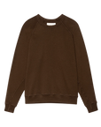 Long-sleeve Driftwood sweatshirt by The Great Inc., laid flat on white for a classic, relaxed presentation.