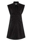Sleeveless tailored dress with collar and pleated chest, by THE SHIRT, Zaria style, featuring No Gape buttons.