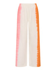 Wide leg pants with pink stripe on left, orange stripe on right, organic cotton by The Upside, TOKIO style.