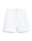 Introducing the Waterford Short by Frank & Eileen, these white tailored-fit shorts provide a refined look. Made from Italian Performance Linen, they feature belt loops, a concealed zipper fly, and the "nanushka" label inside the waistband for premium quality.