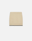 The Bauble Skirt by FRAME is shown in beige with a patterned surface and Bauble texture, photographed against a white background.