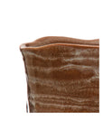 Close-up of the rim and upper side of the Creative Co-op Stoneware Planter, featuring a brown wavy-edged cup with a textured, layered glaze finish against a white background.