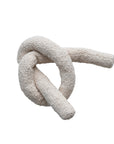 The Bloomingville Cotton Knotted Pillow features soft, textured woven cotton in an off-white cream shade, crafted in a thick knot design and shown isolated on a white background.