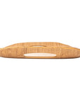 Natural Oak Wood Serving Tray with a Bungalow style, an oval shape, and a carved handle in the center, isolated on a white background by Bloomingville.