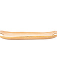 A Natural Oak Wood Serving Tray with an elongated, oval shape and a handle at one end, isolated on a white background in Bloomingville style.