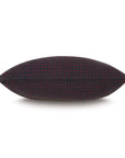 The BISHOP FLANNEL rectangular pillow by Eastern Accents features a dark gray cotton flannel background with a red check pattern, shown from the side against a white backdrop.