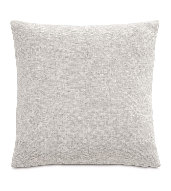 The REINHART KILIM by Eastern Accents is a plain, square, light gray decorative pillow with a subtle woven texture, shown against a white background; pillow insert included.