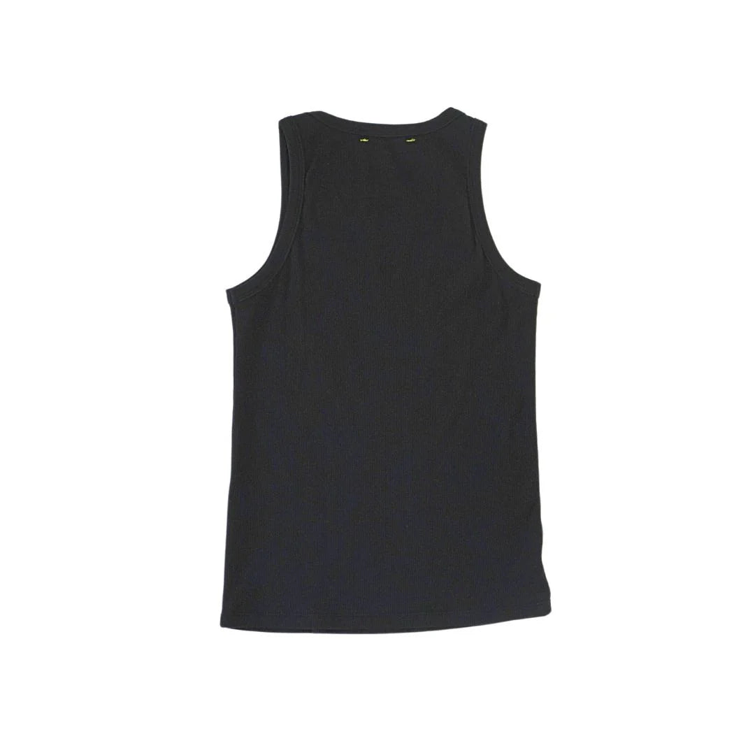 The KR Tank by Kerri Rosenthal is a sleeveless black cotton top, displayed flat from the back view on a plain white background.