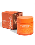 An orange jar labeled "Tallow Body Butter Moisturizer" from Faire and its matching bright orange box with white text are displayed on a white background.