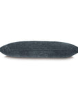 Slate blue textured rectangular pillow by Eastern Accents, Mira Extra Long collection, side view on white background.