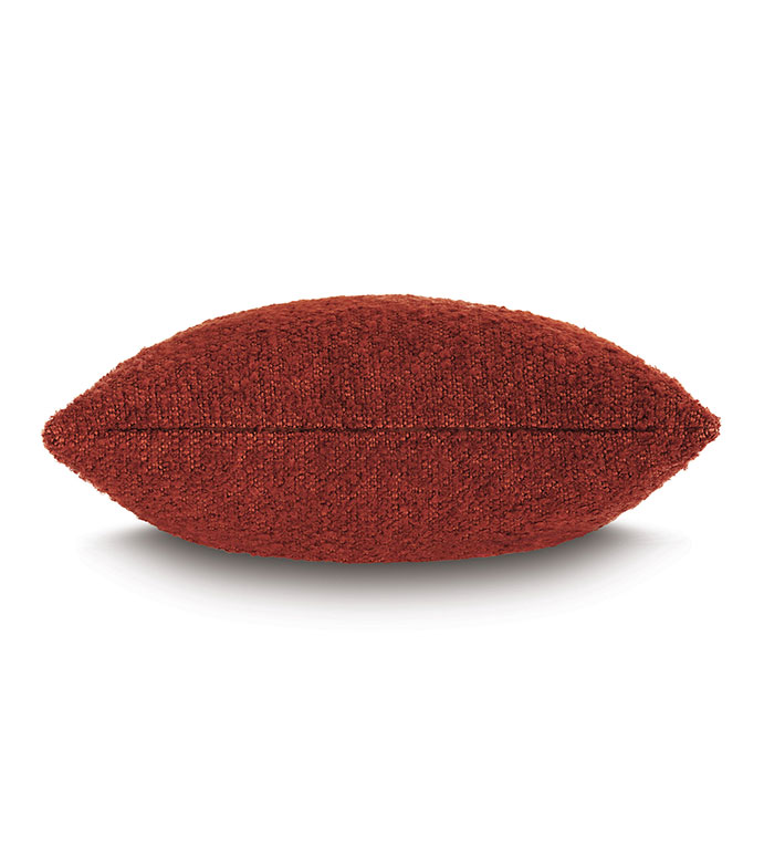 Rust-colored textured rectangular pillow, 22x22, side view; Eastern Accents BTQ-273 MARL in Brick.