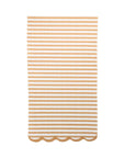 The Faire MME Napkin features horizontal tan and white stripes with a scalloped bottom edge, displayed on a white background.