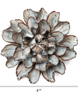 The Choco Mint Echo Lasianthus by Chive Ceramics (thru Faire) is a ceramic wall flower sculpture with layered white and brown petals, 4.25" tall and wide—ideal as modern artwork or wall art decor.