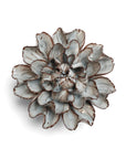The Choco Mint Echo Lasianthus by Chive Ceramics (thru Faire) features layered, curved ceramic petals in glazed white with brown edges, resembling a succulent or dahlia—ideal modern wall art decor.