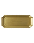 Rectangular brass tray with beveled edges, engraved with Creativity takes Courage, by Faire for desk or office décor.