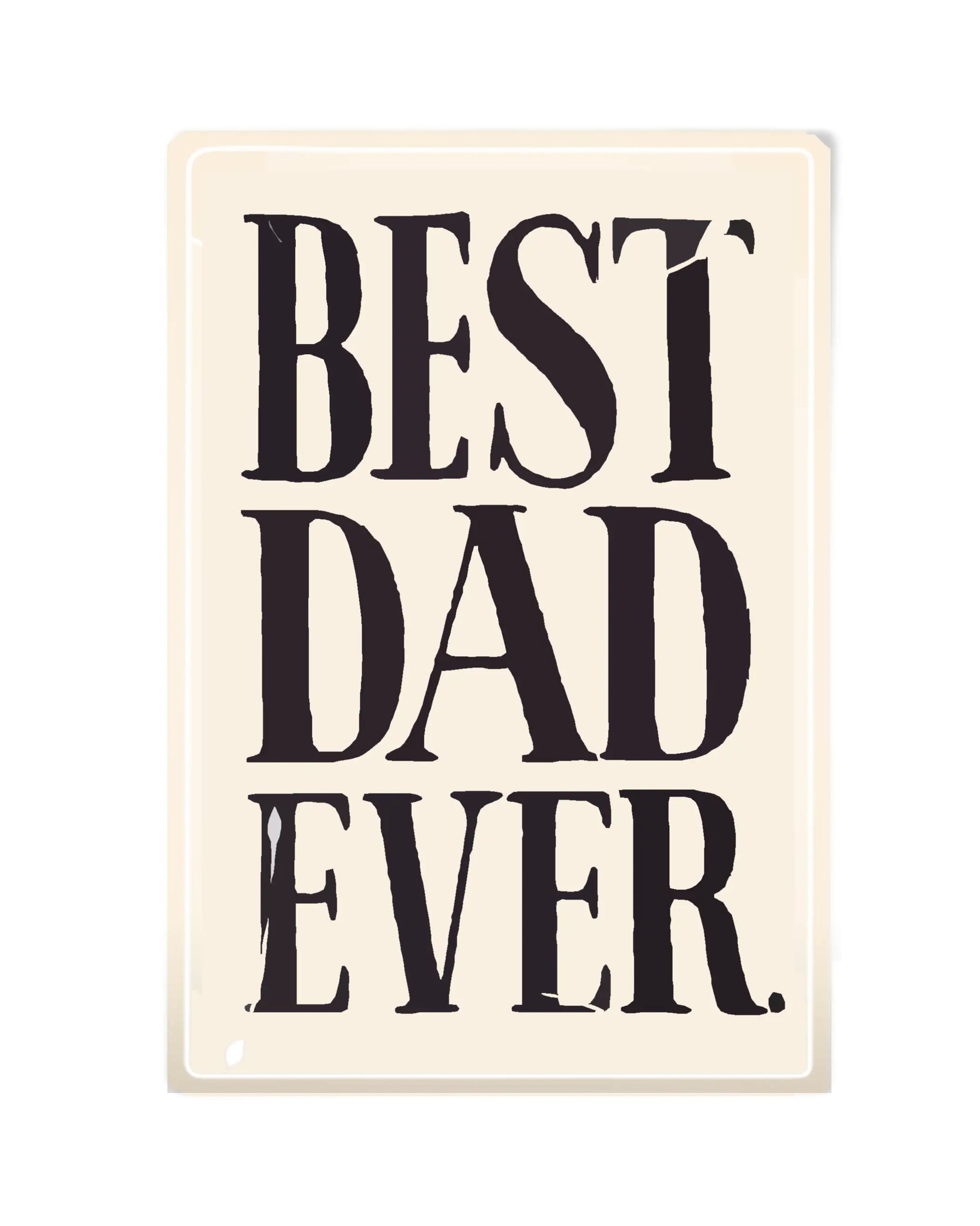 The Faire Best Dad Ever Glass Tray (5"x8") is a beige handcrafted piece featuring bold black "BEST DAD EVER." text in all caps.