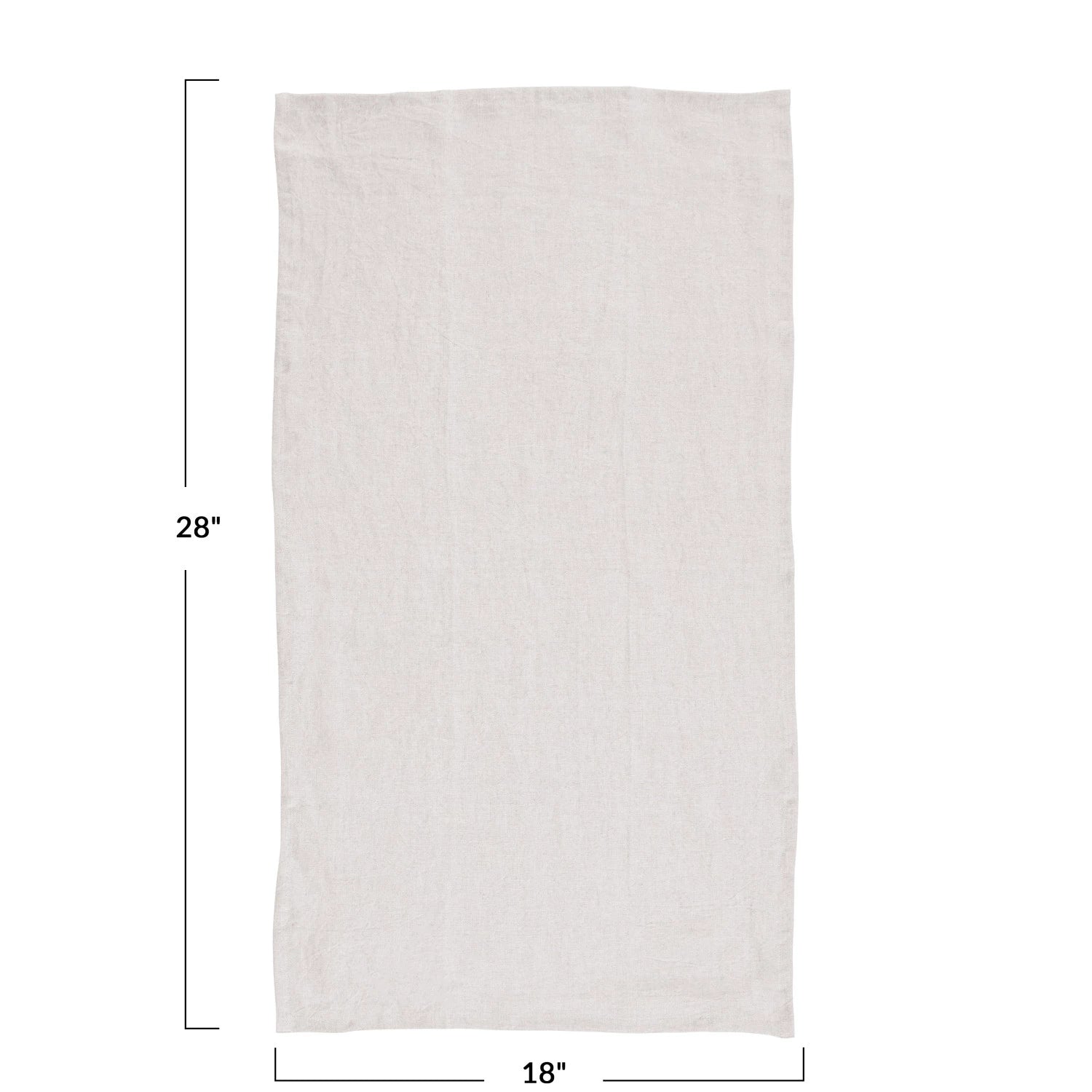 Stonewashed Linen Tea Towel Ivory - Thumbnail 2