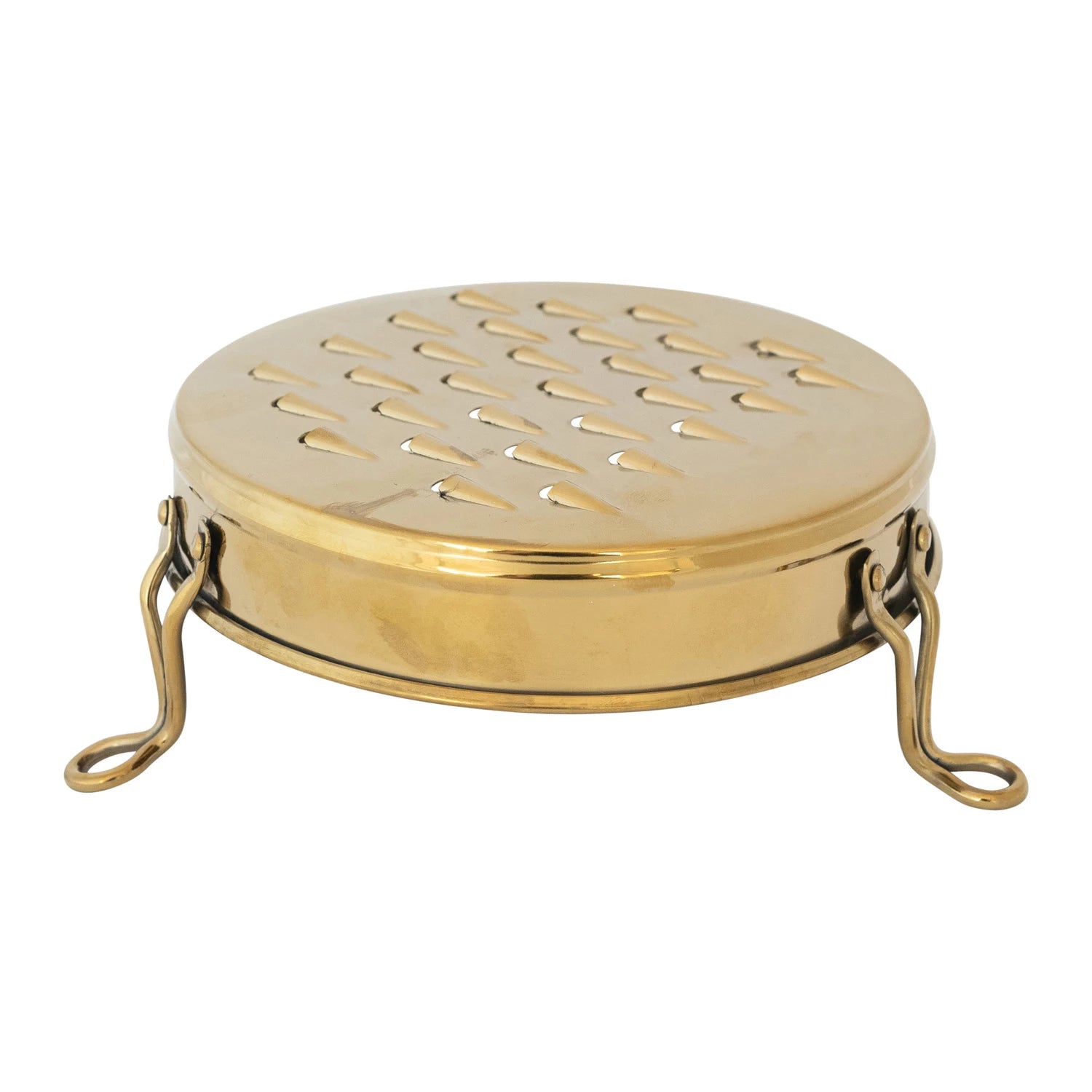 The Creative Co-op Stainless Steel Footed Grater features a durable, sturdy design with stainless steel construction and stable footed base, perfect for grating foods efficiently.