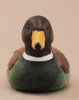 Hand-painted brown carved basswood duck figurine by Faire adds rustic charm to decor, perfect for tabletops or shelves.