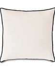 The EUS-429 Sprouse Watercolor by Eastern Accents is a square pillow featuring a plain white cover with black piping along the edges. Made from cotton fabric, its design showcases simplistic minimalism with a smooth texture and clean lines. The plush and comfortable appearance makes it suitable for various home décor styles.